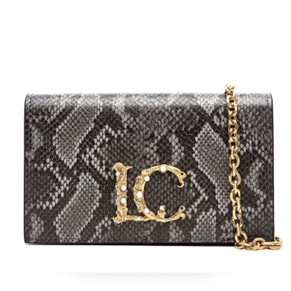 LA CARRIE Made in Italy Night Edition Python Print Clutch